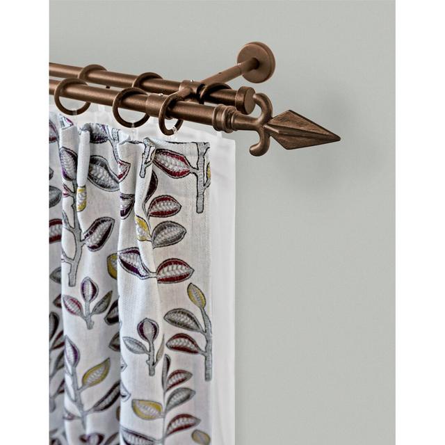 Clopton Curtain Double Pole and Hardware Set Mercer41 Finish: Bronze, Size: 5 cm H x 330 cm W x 20 cm D on Productcaster.