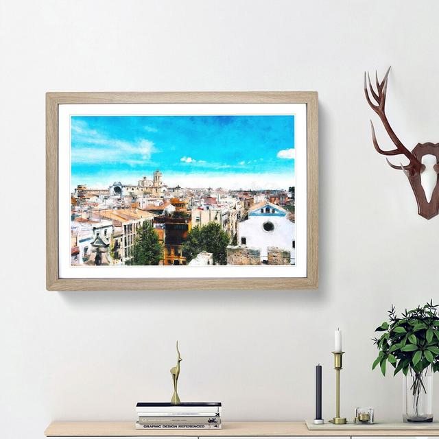 View of Tarragona in Spain - Picture Frame Painting Print East Urban Home Frame Option: Oak Framed, Size: 45cm H x 63cm W x 2cm D on Productcaster.