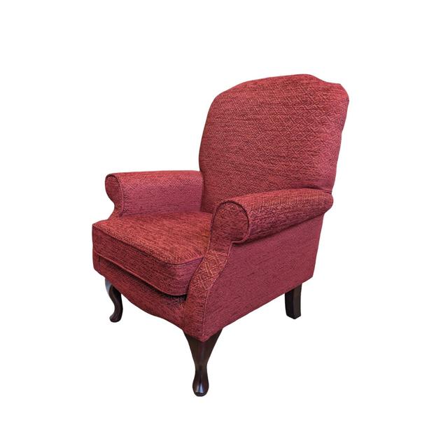 Clarkston Upholstered Armchair Astoria Grand Frame Finish: Mahogany, Upholstery: Bacio Indigo on Productcaster.