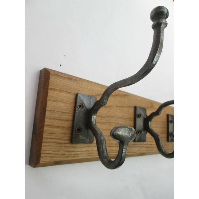 Narberth Solid Wood Wall 5 - Hook Wall Mounted Coat Rack Rosalind Wheeler Colour: Antique Iron on Productcaster.