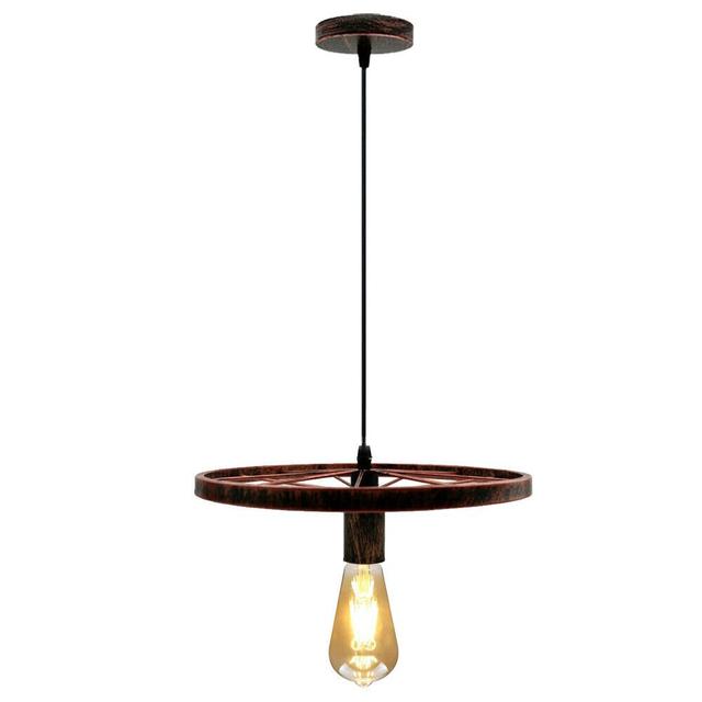 Rittman 1 - Light Single Bulb Pendant with PVC Accent Borough Wharf Finish: Rustic Red on Productcaster.