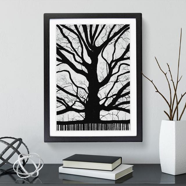 Silhouette Of A Tree No.5 Marlow Home Co. Format: Black Framed, Size: 66cm H x 48cm W, Matte Colour: White on Productcaster.