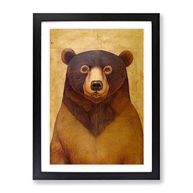 Bear Illustration - Picture Frame Graphic Art Alpen Home Frame Colour: Black Framed, Size: 34cm H x 25cm W x 2cm D on Productcaster.