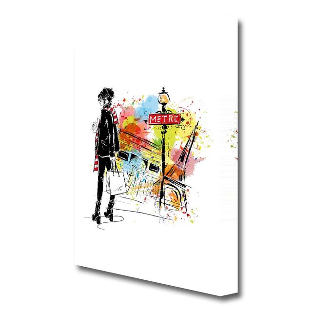 Paris Streets 1 Fashion - Wrapped Canvas Painting Print" East Urban Home Size: 81.3 cm H x 50.8 cm W on Productcaster.