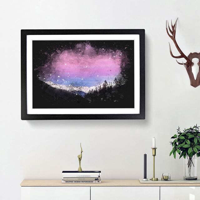 Purple Sky Over The Mountains - Picture Frame Graphic Art East Urban Home Frame Option: Black Framed, Size: 33cm H x 45cm W x 2cm D on Productcaster.