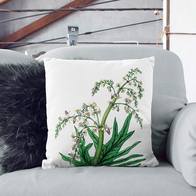 Chinese Rhubarb Illustration Cushion with Filling East Urban Home Size: 40cm H x 40cm W x 15cm D, Backing Colour: White on Productcaster.