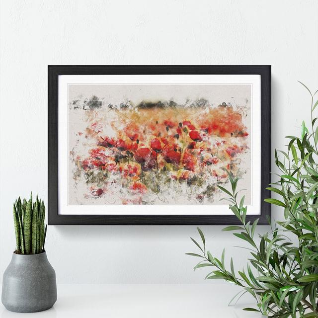 Field of Poppies Vol.1 - Picture Frame Painting East Urban Home Size: 36cm H x 48cm W x 2cm D, Frame Option: Black Framed on Productcaster.