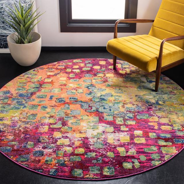 Jeremey Abstract Machine Woven Area Rug Mistana Rug Size: Round 122cm on Productcaster.