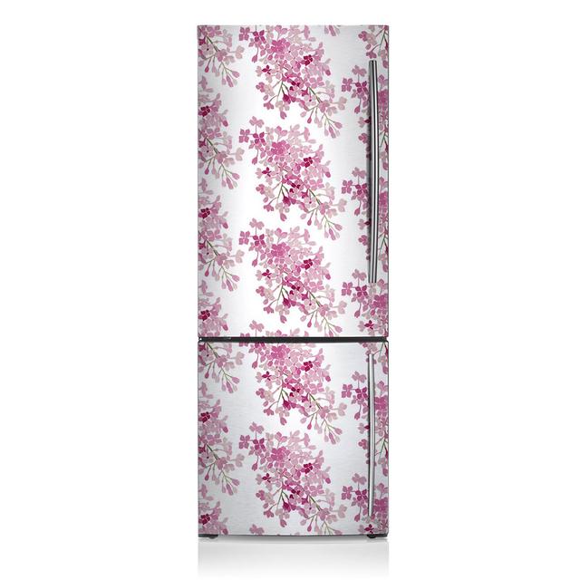 Pink Flowers Door Sticker Mercer41 on Productcaster.