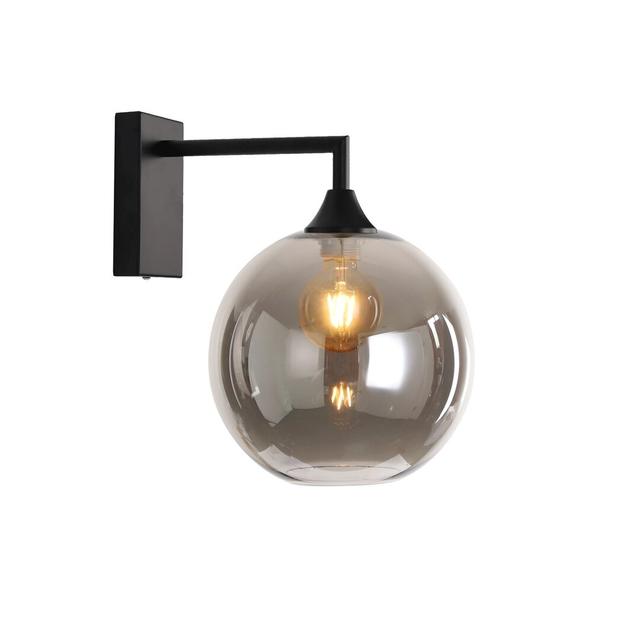 Bonview 1-Light Sconce George Oliver Shade Colour: Smoke, Fixture Finish: Black on Productcaster.