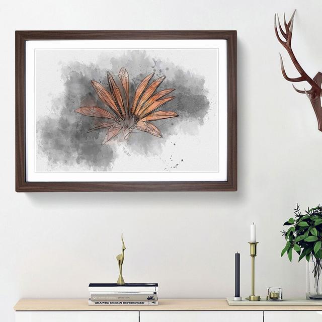 Orange Flower in Bloom in Abstract - Picture Frame Graphic Art Print East Urban Home Frame Option: Walnut Framed, Size: 48cm H x 65cm W x 2cm D on Productcaster.