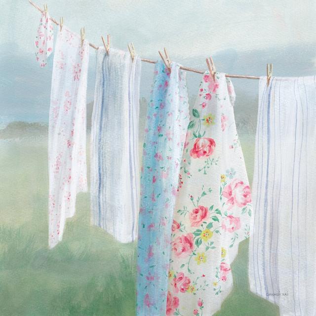 Laundry Day I by Danhui Nai - Wrapped Canvas Graphic Art Rosalind Wheeler Size: 122cm H x 122cm W on Productcaster.