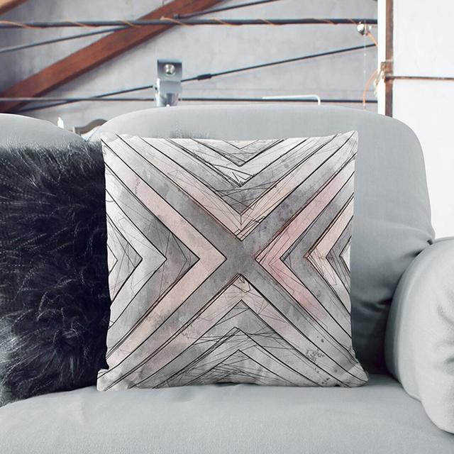 Geometric in Abstract Cushion with Filling East Urban Home Size: 55cm H x 55cm W x 20cm D, Backing Colour: Black on Productcaster.