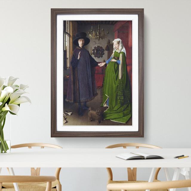 Arnolfini Portrait by Jan van Eyck - Picture Frame Painting on MDF East Urban Home Size: 65cm H x 48cm W x 2cm D, Frame Option: Walnut Framed on Productcaster.