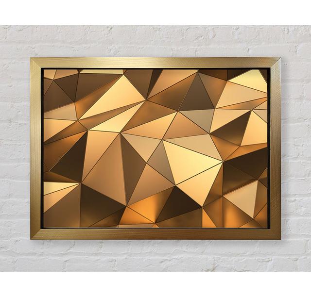 Gold Geometric Triangles Shining Framed Print Canora Grey Size: 84.1cm H x 118.9cm W x 3.4cm D, Format: Gold Framed Paper on Productcaster.