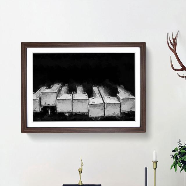 Broken Piano Keys In Abstract - Picture Frame Graphic Art Print East Urban Home Size: 48cm H x 65cm W x 2cm D, Frame Option: Walnut Framed on Productcaster.