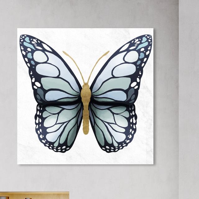 'Azure Butterfly' Painting on Wrapped Canvas East Urban Home Size: 41 cm H x 41 cm W x 4 cm D on Productcaster.