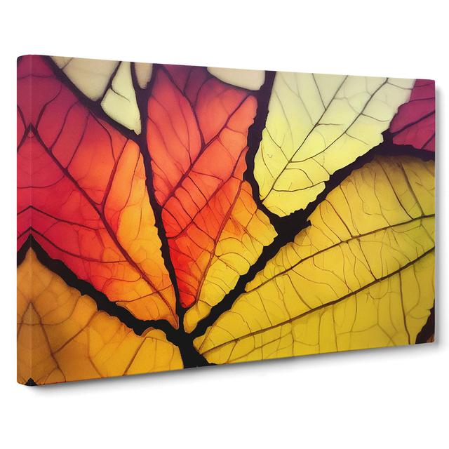 Flashy Leaf - Wrapped Canvas Print Marlow Home Co. Size: 40cm H x 60cm W x 3cm D on Productcaster.