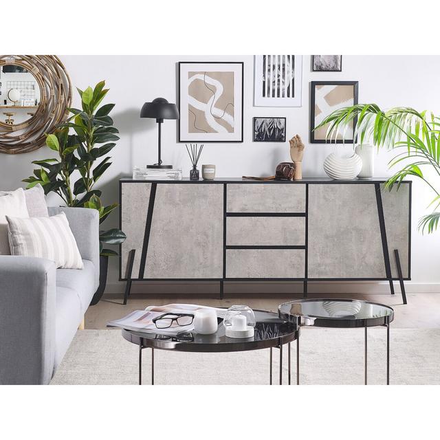 Zaiden 177 Cm Wide 3 Drawer Sideboard Hykkon Colour: Grey/Black on Productcaster.