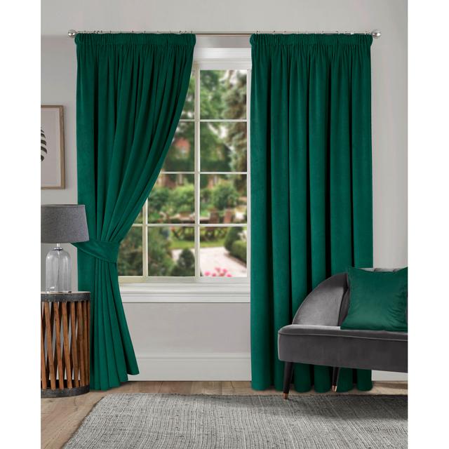 Aquavia Pencil Pleat Room Darkening Curtains Fairmont Park Colour: Bottle Green, Panel Size: 165 cm x 182 cm on Productcaster.