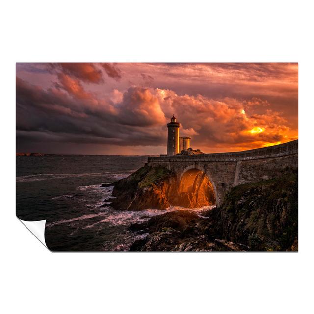 Breakwater Bay Fine Art Prints Red Sky Sunset Ocean Lighthouse Artistic Unframed Poster, Pictures For Home Walls, Bedroom, Living Room & Bathroom Deco on Productcaster.