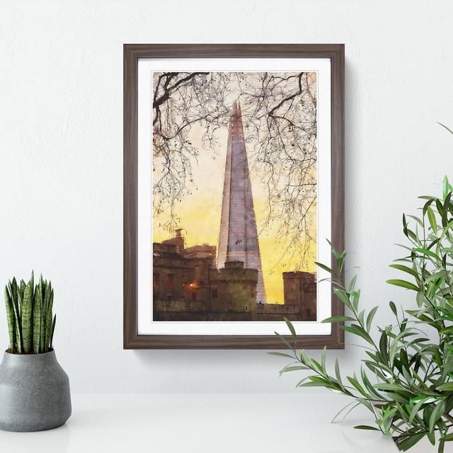 The Shard in London Vol.2 - Picture Frame Graphic Art East Urban Home Size: 65cm H x 48cm W x 2cm D, Frame Option: Walnut Framed on Productcaster.