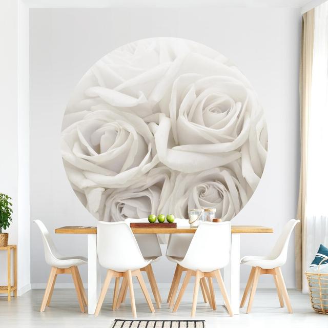 Zeigler Matte Peel & Stick Mural Mercer41 Size: 100cm L x 100cm W, Colour: Cream White on Productcaster.