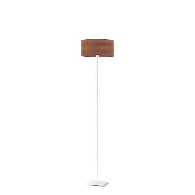 150 cm Stehlampe Blynn Ebern Designs Schirmfarbe: Dunkelbraun, Gestellausführung: Weiß on Productcaster.