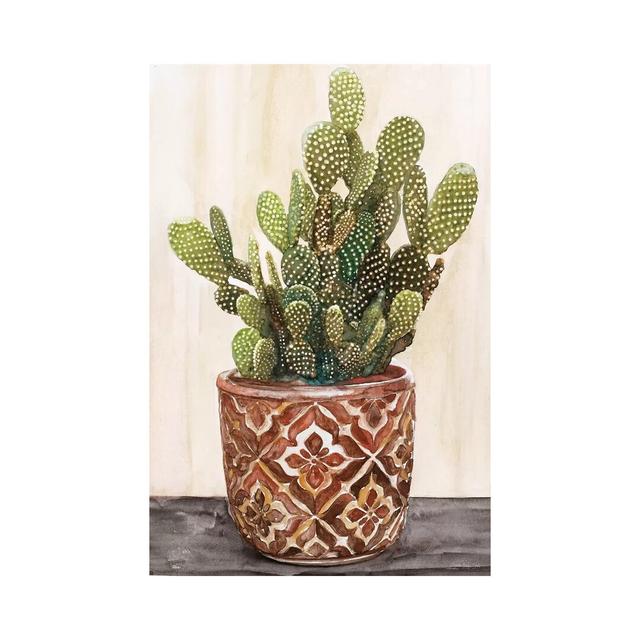 Potted Cactus II - Painting Print on Canvas Bay Isle Home Size: 30.48cm H x 20.32cm W x 1.91cm D, Format: Wrapped Canvas on Productcaster.