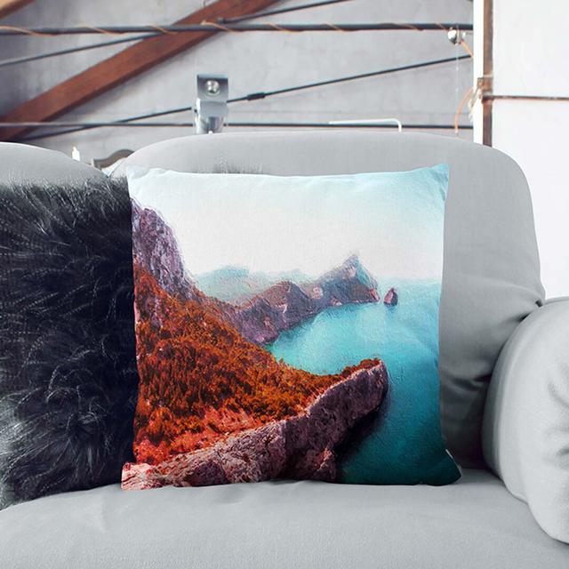 Coastline in Mallorca Spain Cushion with Filling East Urban Home Size: 55 x 55 cm, Backing Colour: White on Productcaster.