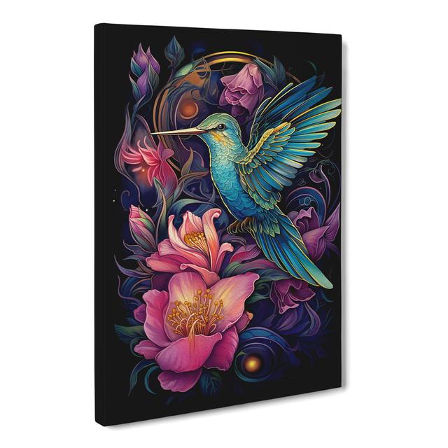 Hummingbird Nouveau - No Frame Art Prints Marlow Home Co. Size: 50cm H x 35cm W x 3cm D on Productcaster.