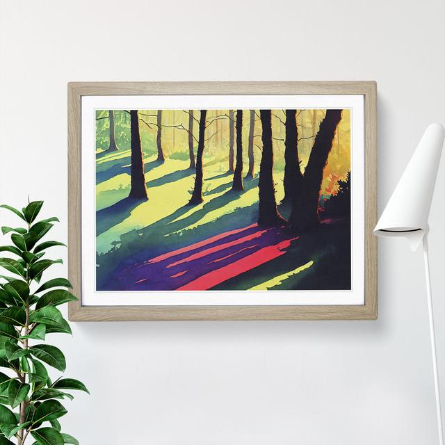 Summer Forest Colours - Single Picture Frame Painting Alpen Home Frame Colour: Oak Framed, Size: 46cm H x 64cm W x 2cm D on Productcaster.