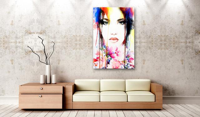 Leinwandbild "Colorful Lady" Artgeist Größe (flexibler Arm): 60 cm H x 90 cm B on Productcaster.