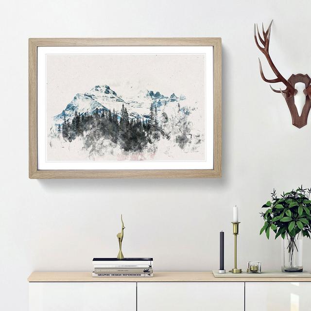 Snow upon the Mountains in Canada - Picture Frame Graphic Art Print East Urban Home Frame Option: Oak Framed, Size: 33cm H x 45cm W x 2cm D on Productcaster.