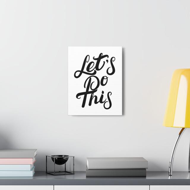 Let's Do This Motivation - Wrapped Canvas Print Blue Elephant Size: 36cm H x 28cm W on Productcaster.