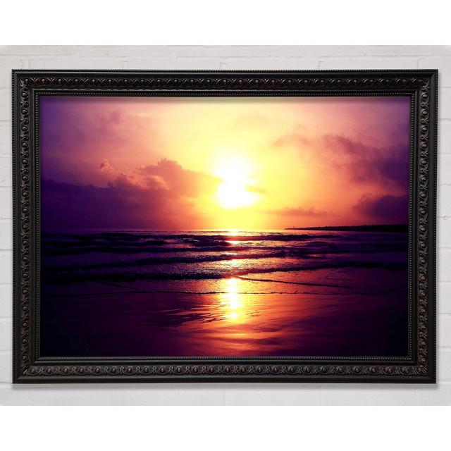 Midnight Sun Framed Print Wall Art House of Hampton Format: Black/Walnut Framed Paper, Size: 84.1cm H x 118.9cm W x 3cm D on Productcaster.