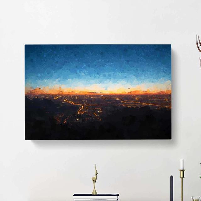 Beijing Skyline in China in Abstract - Wrapped Canvas Graphic Art Print East Urban Home Size: 60cm H x 91cm W x 3cm D on Productcaster.