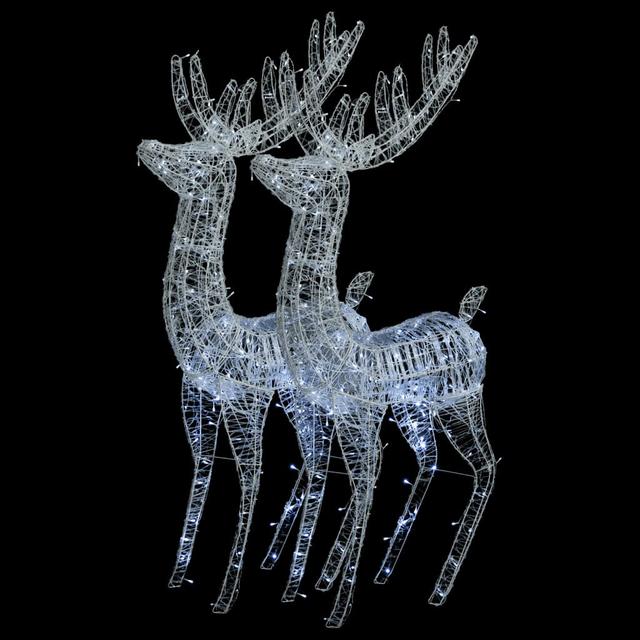 Acrylic Christmas Reindeers Lighted Display Set (Set of 2) The Seasonal Aisle Colour: Cold White on Productcaster.