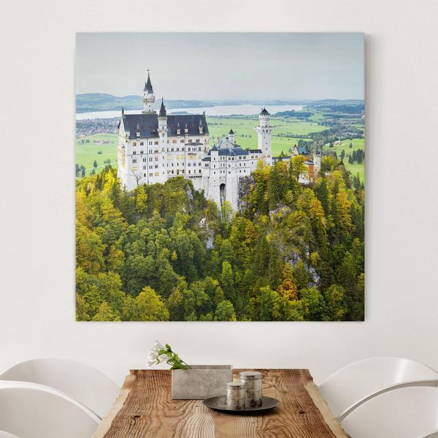 Leinwandbild Schloss Neuschwanstein Ebern Designs Format: 260 g/m² Canvas, Größe: 70 cm H x 70 cm B on Productcaster.