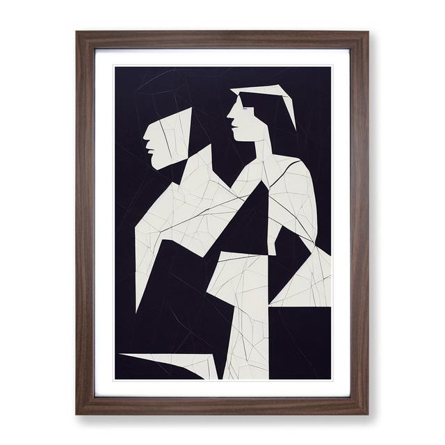 XC1022-4802X Two People In Abstract - Wrapped Canvas Print George Oliver Size: 34cm H x 25cm W, Format: Picture Frame on Productcaster.