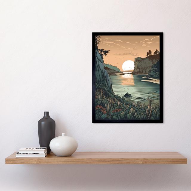 Untouched Nature Coastal Cliff Sunset Landscape - Single Picture Frame Print Marlow Home Co. on Productcaster.