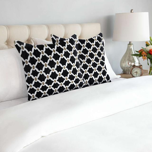 Beauville Geometric Square Scatter Cushion Cushion With Filling ClassicLiving Colour: Black/Cream on Productcaster.