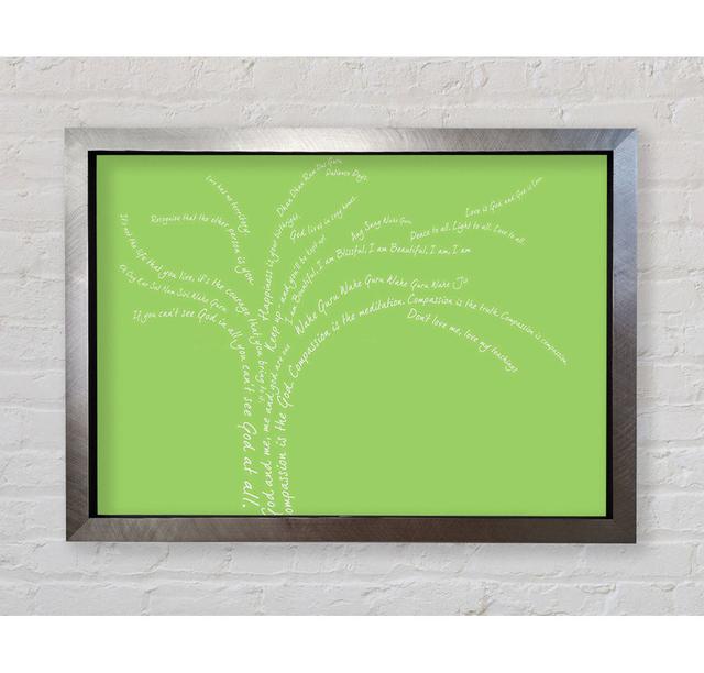 Love Quote The Love Tree Lime Green Framed Print Bright Star Size: 59.7cm H x 84.1cm W on Productcaster.