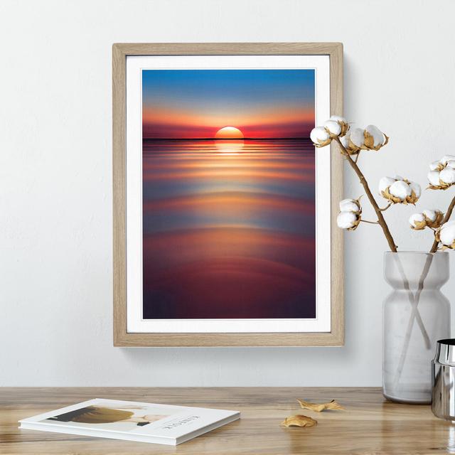 Cool Sunset House of Hampton Frame Colour: Oak, Size: 46cm H x 34cm W x 2cm D on Productcaster.