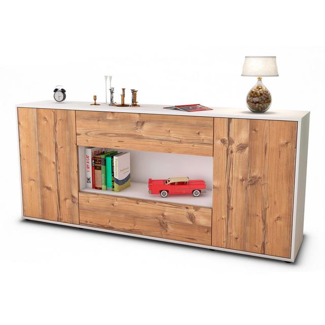 Fluharty Sideboard Brayden Studio Colour: White/Pine on Productcaster.