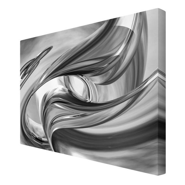 Illusionary - Wrapped Canvas Graphic Art Print East Urban Home Size: 60cm H x 90cm W x 2cm D, Colour: Grey on Productcaster.