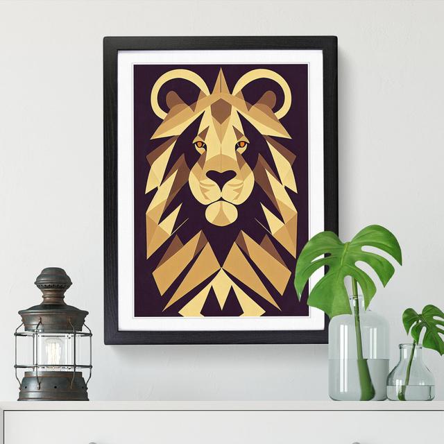 Lion Art Deco Vol.2 - Picture Frame Graphic Art Brambly Cottage Frame Option: Black, Size: 34cm H x 25cm W x 2cm D on Productcaster.