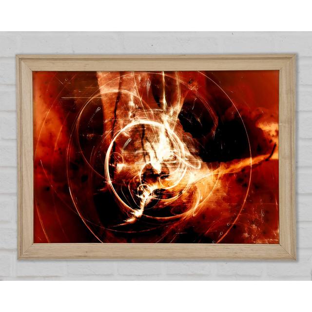 Orange Planet Of Light Framed Print Ivy Bronx Size: 29.7cm H x 42cm W on Productcaster.