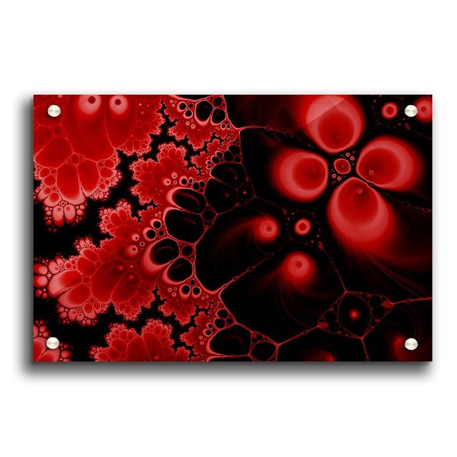 Red on Black Flourish - Unframed Graphic Art Print on Acrylic East Urban Home Size: 42cm H x 59.4cm W on Productcaster.