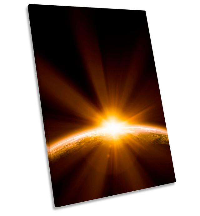 Planet Earth Sunset Astronomy Picture - Wrapped Canvas Print 17 Stories Size: 45.7cm H x 30.5cm W x 2cm D on Productcaster.